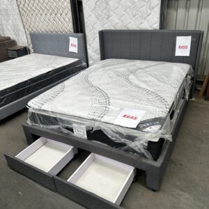 Dark Grey Queen Drawer Bed