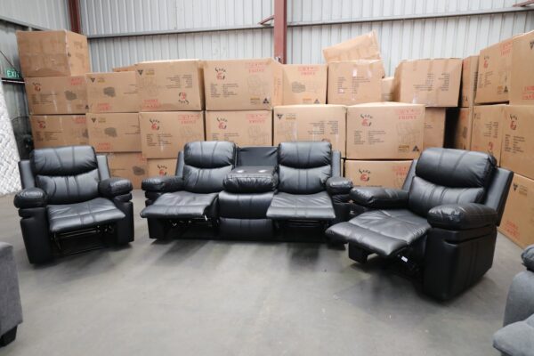 Air Leather Recliner Lounge. 3+1+1
