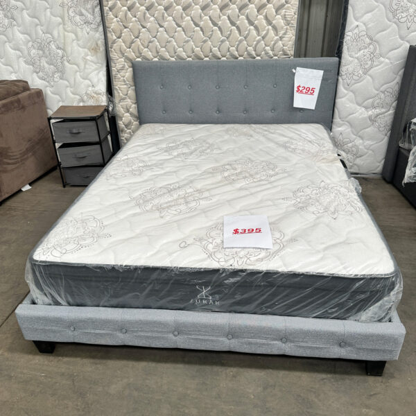 Queen Size Light Grey Bed - Image 2