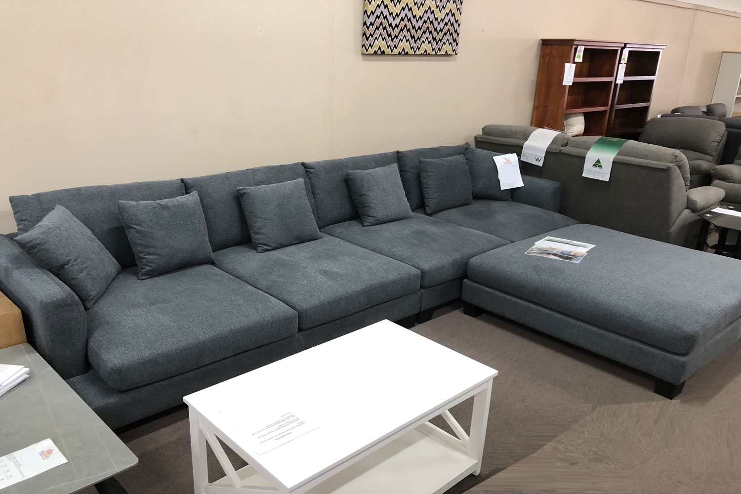 Manhattan Modular Fabric Sectional Sofa with Ottoman