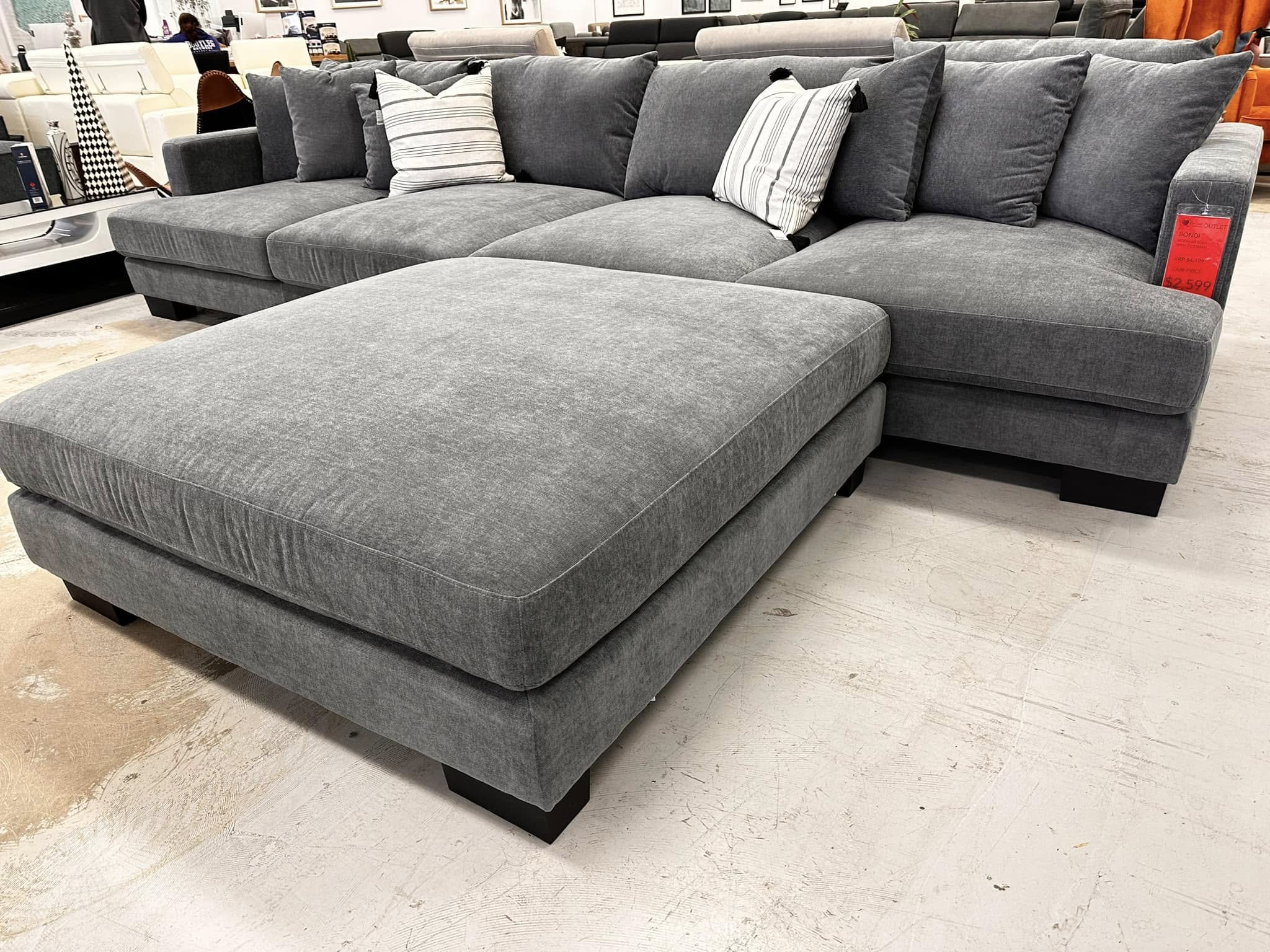 Manhattan Modular Fabric Sectional Sofa with Ottoman - Image 3